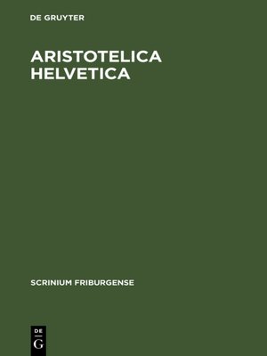 cover image of Aristotelica Helvetica